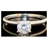 14kt Gold Brilliant 3/4 ct White Topaz Solitaire