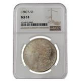 1880 MS63 San Francisco Morgan Silver Dollar