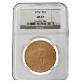 1924 MS63 Saint Gaudens $20.00 Gold Double Eagle