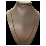 14kt Gold Elegant 24" Mirrored Link Necklace