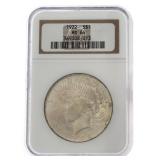 1922 MS64 Peace Silver Dollar