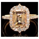 14kt Rose Gold 1.99 ct Morganite & Diamond Ring