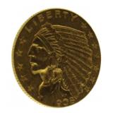 1908 Indian Head $2.50 Gold Quarter Eagle