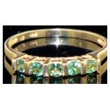 10kt Gold Natural Peridot Anniversary Ring