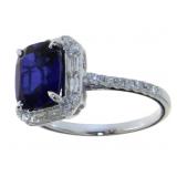 14kt Gold 3.35 ct Sapphire & Diamond Ring