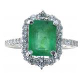 14kt Gold 2.84 ct Emerald & Diamond Ring