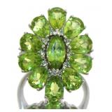 Marquise Cut 5.30 ct Natural Peridot Dinner Ring