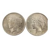 1922 & 1923 BU Peace Silver Dollar