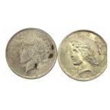 1922 & 1923 BU Peace Silver Dollar