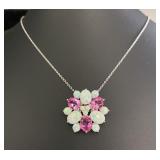 Stunning 5.20 ct Opal & Pink Sapphire Necklace
