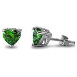 Gorgeous Emerald Heart Stud Earrings