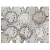 Mixed Date Barber Silver Half Dollars