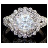 14kt White Gold 2.07 ct Round Custom Diamond Ring