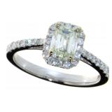 14kt White Gold 1.53 ct Emerald Cut Diamond Ring