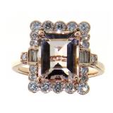 14K Rose Gold 3.47 ct Morganite and Diamond Ring