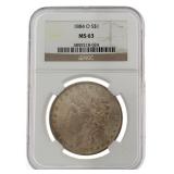 1884 New Orleans MS63 Morgan Silver Dollar