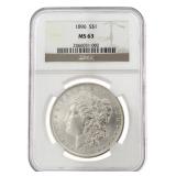 1896 Philadelphia MS63 Morgan Silver Dollar