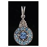 10kt Gold Elegant Blue Topaz Pendant