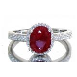 Natural Oval 2.53 ct Ruby & Diamond Ring