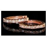 Stunning Rose Toned 1/4 ct Diamond Huggie Hoops