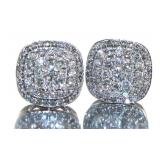 10kt Gold Cushion Cut 1.00 ct Diamond Earrings
