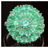 Natural 3.66 ct Columbian Emerald Dinner Ring