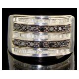 Quality 2.00 ct Black-White Baguette Diamond Ring
