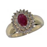 14kt Gold Natural 1.25 ct Ruby & Diamond Ring