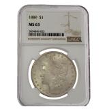 1889 Philadelphia MS63 Morgan Silver Dollar