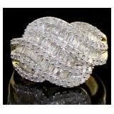 Brilliant 3/4 ct Baguette Diamond Wave Ring