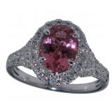 14kt Gold Oval 2.35 ct Tourmaline & Diamond Ring