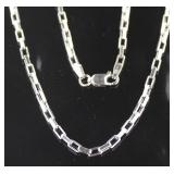 18kt White Gold Designer 18" Necklace *Heavy