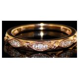 10kt Rose Gold Antique Style Wedding Band