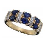 14kt Gold Natural Sapphire & Diamond Ring