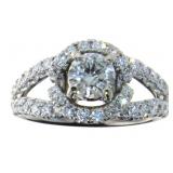14kt Gold Round Brilliant 1.64 ct Diamond Ring
