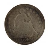 1843 Seated Liberty Silver Half Dime
