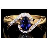 10kt Gold Oval Sapphire Dinner Ring