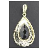 10kt Gold Large Onyx Pendant