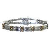 Brilliant Two Tone 1/4 ct Diamond Bracelet