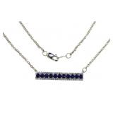 Elegant 2.00 ct Blue & White Sapphire Necklace
