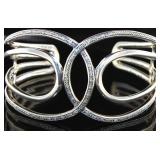 Large Diamond Accent Cuff Bracleet