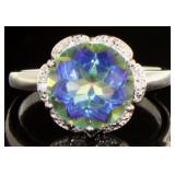 Round 3.30 ct Mystic Topaz & Diamond Ring