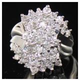 10kt Gold Brilliant 2.00 ct Diamond Waterfall Ring