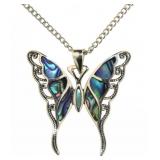 Beautiful Large Abalone Butterfly Necklace