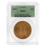 1922 St. Gaudens MS62 $20.00 Gold Double Eagle