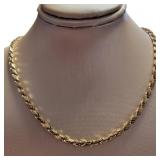 14kt Gold 21" Italian Rope Twist Necklace *HEAVY