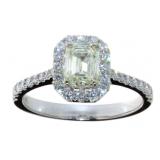 14kt White Gold 1.49 ct Emerald Cut Diamond Ring