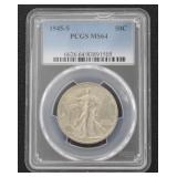 1945-S MS64 Walking Liberty Silver Half Dollar