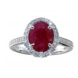 14kt White Gold 2.38 ct Ruby & Diamond Ring