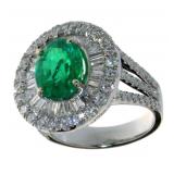 14kt Gold 5.26ct Emerald & Diamond Ring